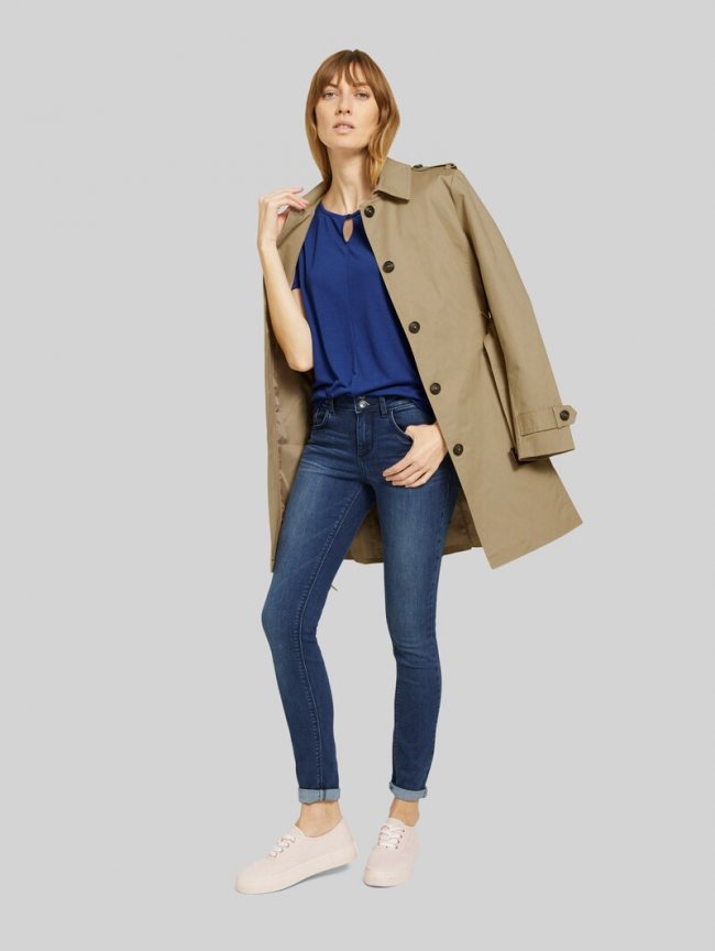 Tom Tailor T-Shirt mit Knotendetail - Anemone Blue