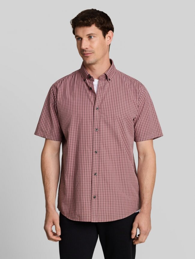 Tom Tailor Regular Fit Kurzarmhemd mit Karomuster - Dusty Rose Check Tom Tailor Regular Fit Kurzarmhemd mit Karomuster - Dusty Rose Check