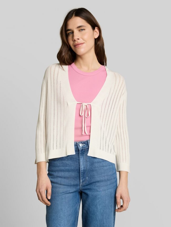 Tom Tailor Cardigan mit Schleifendetail - Whisper White Tom Tailor Cardigan mit Schleifendetail - Whisper White