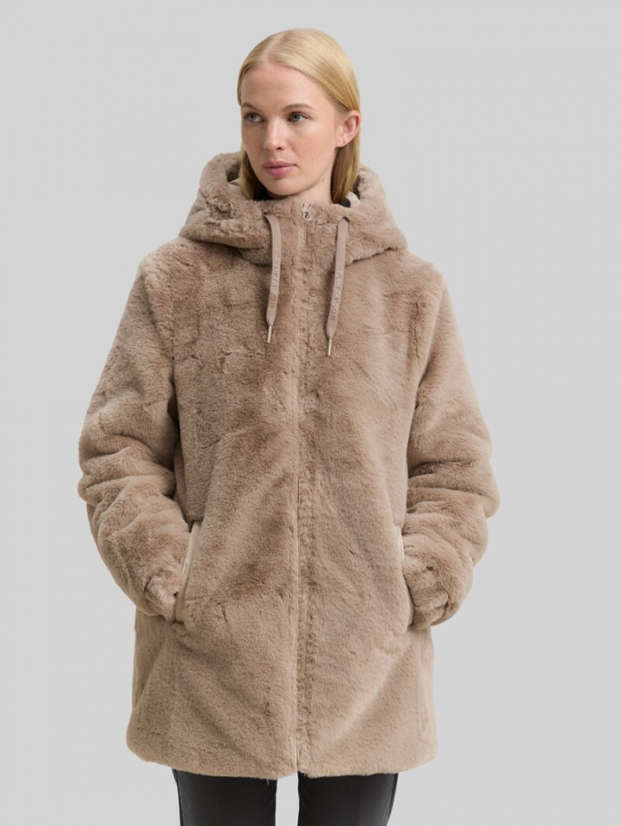 Tom Tailor Teddy Wendemantel mit Kapuze - Soft Taupe Grey Tom Tailor Teddy Wendemantel mit Kapuze - Soft Taupe Grey