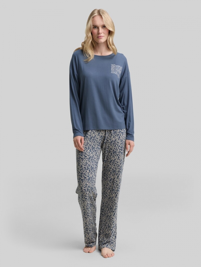 Tom Tailor Pyjama-Set mit Allover-Print - Blue-medium-allover