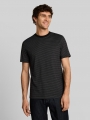 Tom Tailor T-Shirt mit Streifenmuster - Black White Fine Stripe