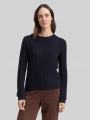 Tom Tailor Rib Strickpullover mit Wollanteil - Sky Captain Blue Tom Tailor Rib Strickpullover mit Wollanteil - Sky Captain Blue