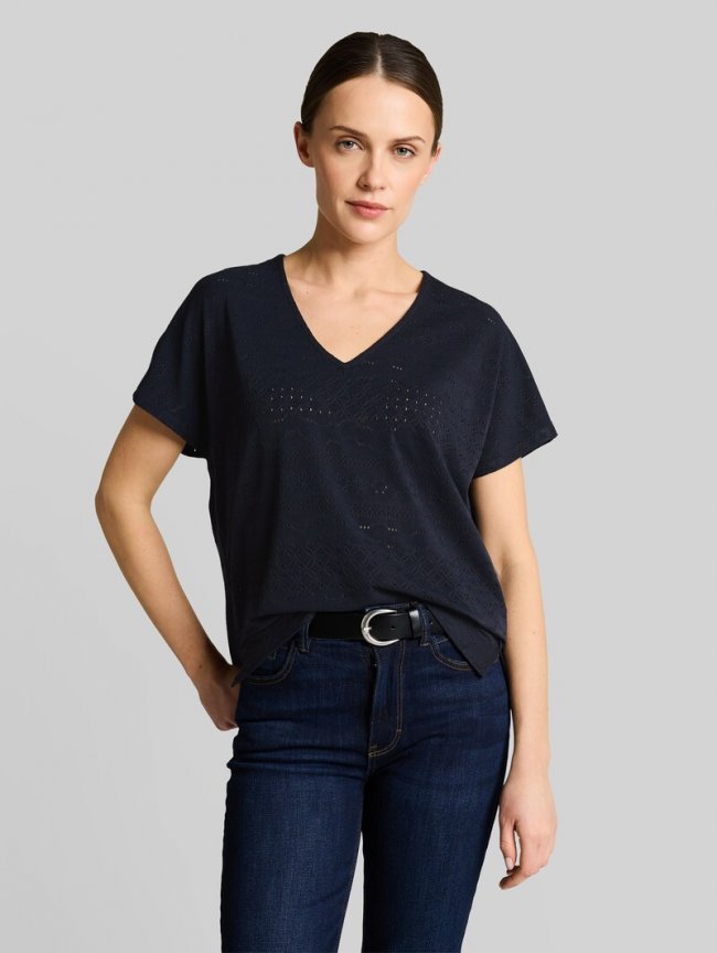 Tom Tailor Loose Fit Ajour T-Shirt - Sky Captain Blue Tom Tailor Loose Fit Ajour T-Shirt - Sky Captain Blue