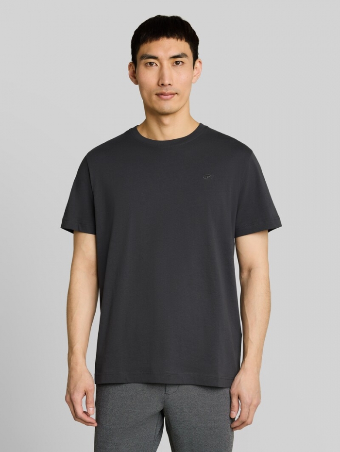 Tom Tailor T-Shirt mit Logo-Stickerei - Tarmac Grey Tom Tailor T-Shirt mit Logo-Stickerei - Tarmac Grey
