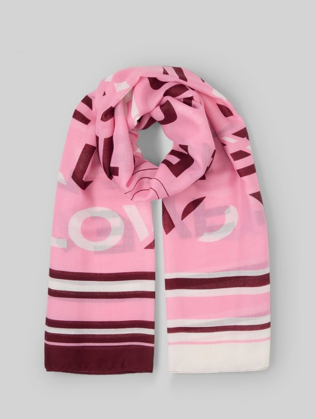Tom Tailor Schal mit Schriftzug - Red Pink Heart Design Tom Tailor Schal mit Schriftzug - Red Pink Heart Design