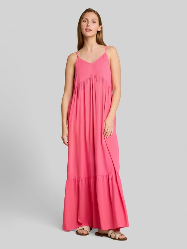 Tom Tailor Maxi-Kleid mit Volants - Soft Bright Pink Tom Tailor Maxi-Kleid mit Volants - Soft Bright Pink