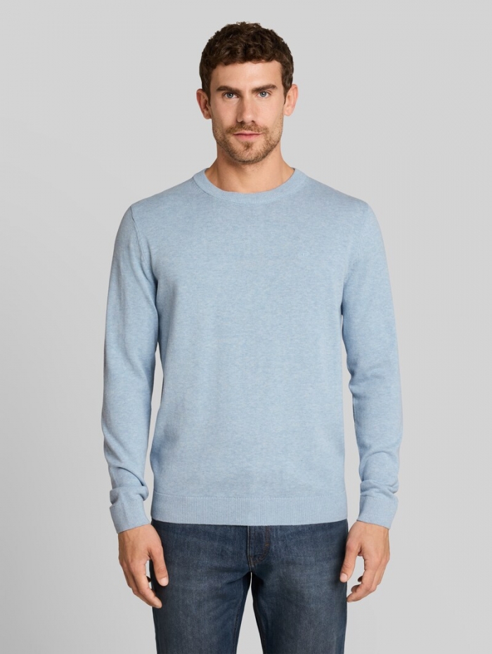 Tom Tailor Basic Strickpullover aus Baumwolle - Pale Blue Mélange Tom Tailor Basic Strickpullover aus Baumwolle - Pale Blue Mélange