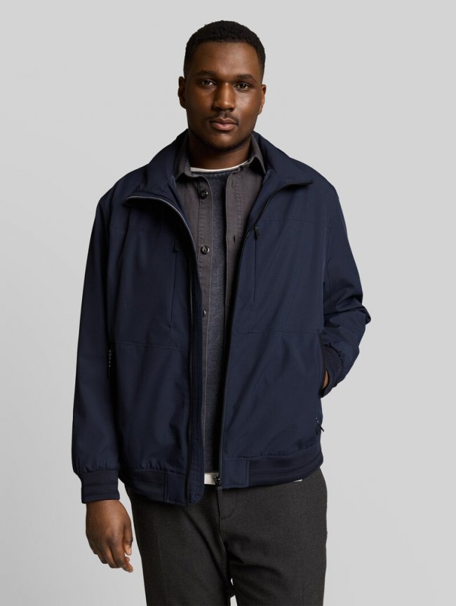 Tom Tailor Plus Size - Blouson Jacke mit verstaubarer Kapuze - Sky Captain Blue Tom Tailor Plus Size - Blouson Jacke mit verstaubarer Kapuze - Sky Captain Blue