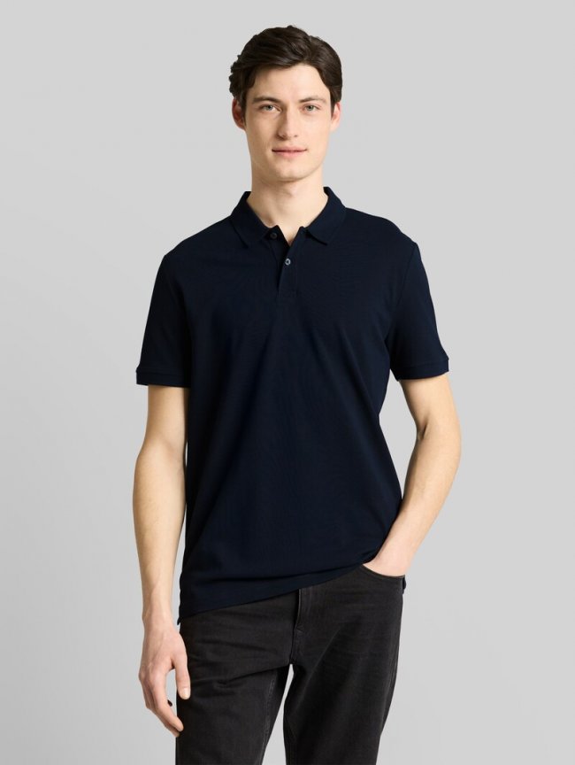 Tom Tailor Piqué Poloshirt aus Baumwolle - Sky Captain Blue Tom Tailor Piqué Poloshirt aus Baumwolle - Sky Captain Blue