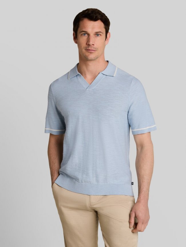 Tom Tailor Strick-Poloshirt aus Baumwolle - Light Blue Grey Tom Tailor Strick-Poloshirt aus Baumwolle - Light Blue Grey