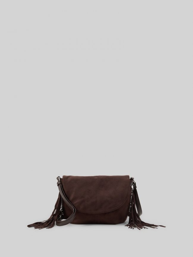 Tom Tailor TTDEYANIRA Überschlagtasche mit Fransen - Dark Brown Tom Tailor TTDEYANIRA Überschlagtasche mit Fransen - Dark Brown