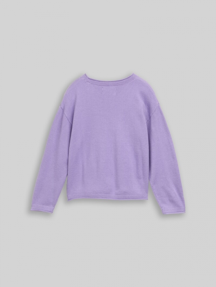 Tom Tailor Strickpullover mit Blumen-Motiv - Sweet Purple Tom Tailor Strickpullover mit Blumen-Motiv - Sweet Purple