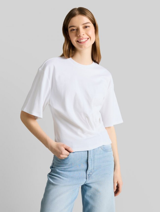Tom Tailor T-Shirt mit Knotendetail - White Tom Tailor T-Shirt mit Knotendetail - White
