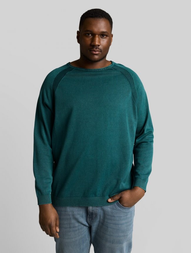 Tom Tailor Plus Size - Strickpullover aus Baumwolle - Deep Meadow Green Tom Tailor Plus Size - Strickpullover aus Baumwolle - Deep Meadow Green