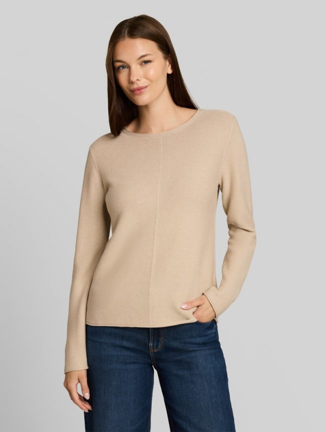 Tom Tailor Strickpullover aus Baumwolle - Gravel Beige Melange Tom Tailor Strickpullover aus Baumwolle - Gravel Beige Melange