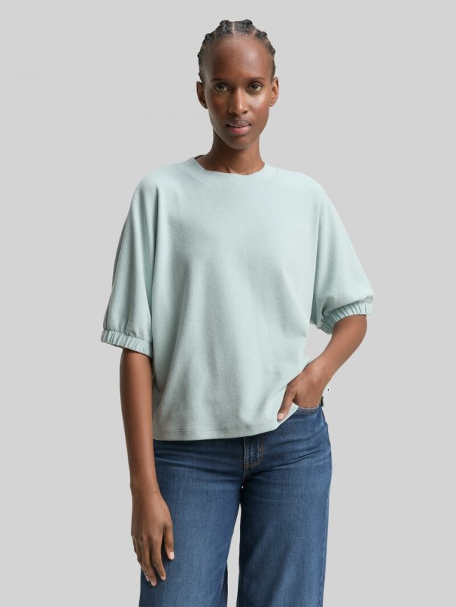 Tom Tailor Boxy Fit T-Shirt - Silver Cloud Blue Melange Tom Tailor Boxy Fit T-Shirt - Silver Cloud Blue Melange