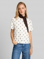 Tom Tailor Boxy Fit T-Shirt mit Punkten - Off White Dark Brown Dot Tom Tailor Boxy Fit T-Shirt mit Punkten - Off White Dark Brown Dot