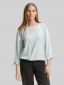 Tom Tailor Loose Fit Langarmshirt mit Raffärmeln - Small Mint White Stripe Tom Tailor Loose Fit Langarmshirt mit Raffärmeln - Small Mint White Stripe