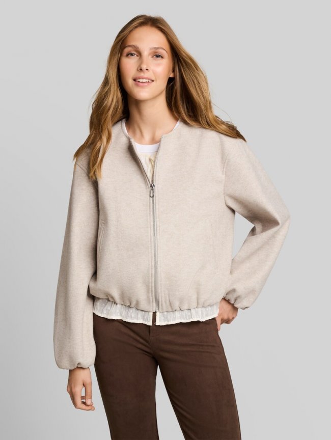 Tom Tailor Blouson Jacke in Melange-Optik - Atmosphere Beige Melange Tom Tailor Blouson Jacke in Melange-Optik - Atmosphere Beige Melange