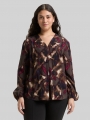 Tom Tailor Plus Size - Bluse mit Muster - Brown Blurry Argyle Tom Tailor Plus Size - Bluse mit Muster - Brown Blurry Argyle