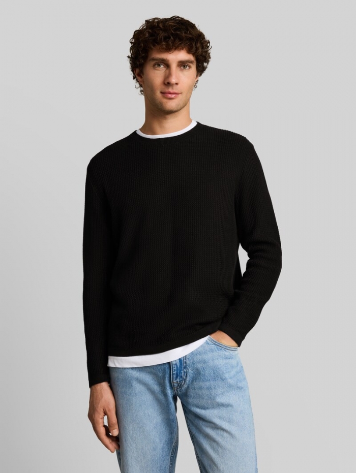 Tom Tailor Loose Fit Strickpullover aus Baumwolle - Black Tom Tailor Loose Fit Strickpullover aus Baumwolle - Black