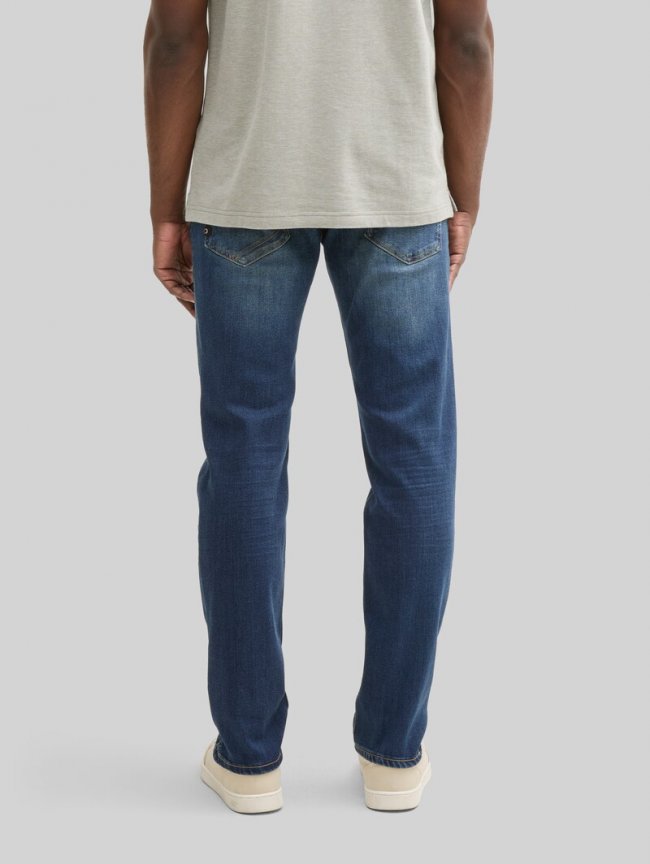 Tom Tailor TTAEDAN STRAIGHT Jeans - Used Dark Stone Blue Denim Tom Tailor TTAEDAN STRAIGHT Jeans - Used Dark Stone Blue Denim