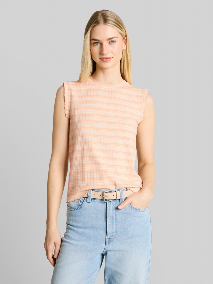 Tom Tailor Top mit Streifenmuster - Apricot White Gradient Stripe Tom Tailor Top mit Streifenmuster - Apricot White Gradient Stripe