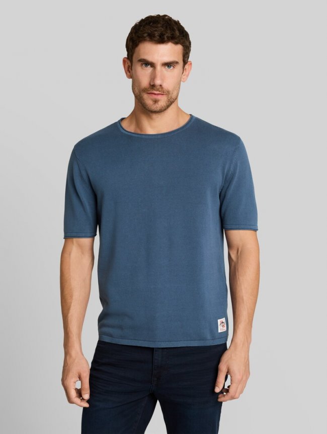 Tom Tailor Strickpullover im Washed-Look - Dark Duck Blue