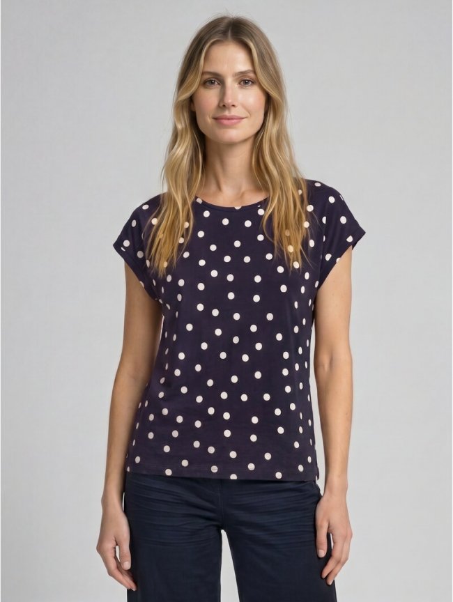 Tom Tailor T-Shirt mit Allover-Print - Navy Big Dot Design Tom Tailor T-Shirt mit Allover-Print - Navy Big Dot Design