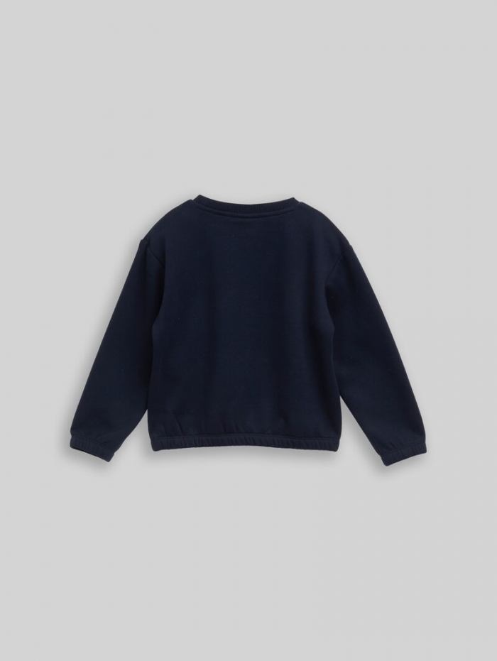 Tom Tailor Cropped Sweatshirt mit Wendepailletten - Sky Captain Blue Tom Tailor Cropped Sweatshirt mit Wendepailletten - Sky Captain Blue
