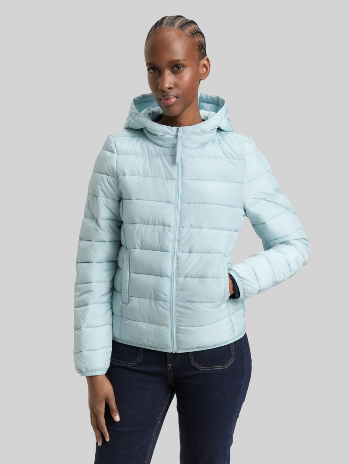 Tom Tailor Lightweight Steppjacke mit Kapuze - New Ice Blue Tom Tailor Lightweight Steppjacke mit Kapuze - New Ice Blue