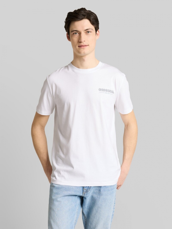 Tom Tailor Basic T-Shirt mit Logo-Print - White Horse