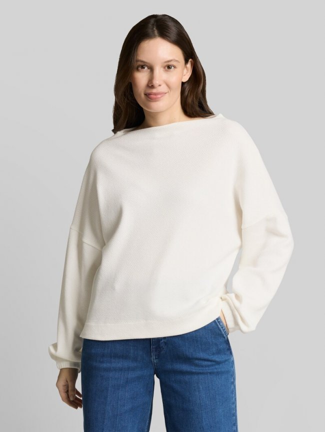 Tom Tailor Sweatshirt mit Stehkragen - Whisper White Tom Tailor Sweatshirt mit Stehkragen - Whisper White
