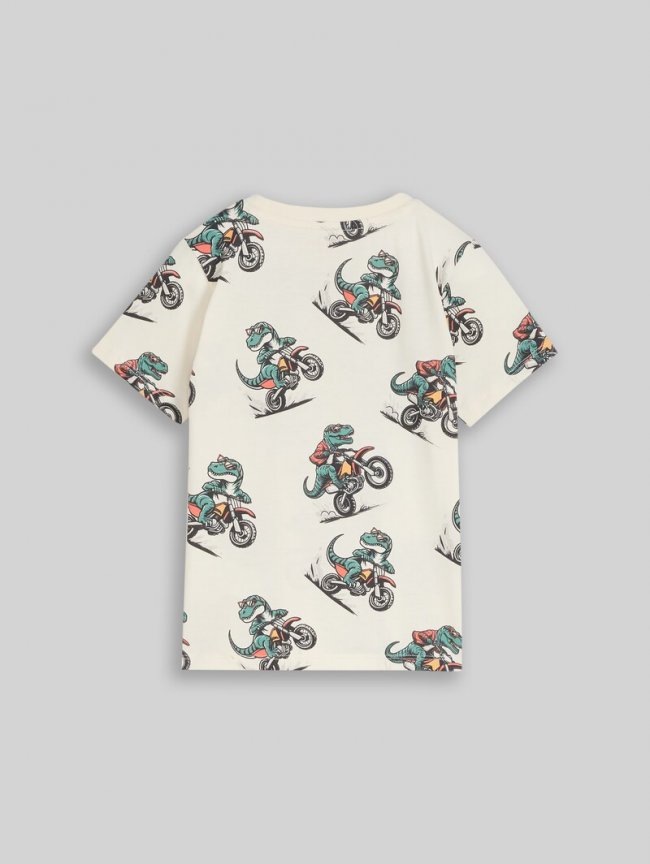 Tom Tailor T-Shirt mit Allover-Print - Multicolor Dino Bike Design Tom Tailor T-Shirt mit Allover-Print - Multicolor Dino Bike Design