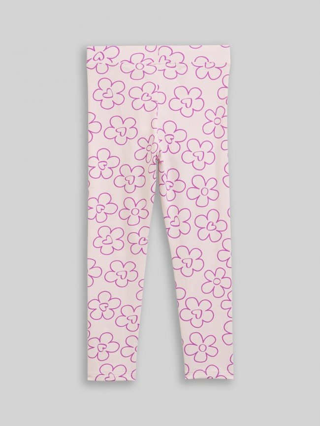Tom Tailor Leggings mit Blumenmuster - Mauve Flower Print