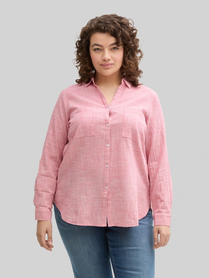 Tom Tailor Plus Size - Bluse mit Brusttaschen - Berry Red Tom Tailor Plus Size - Bluse mit Brusttaschen - Berry Red
