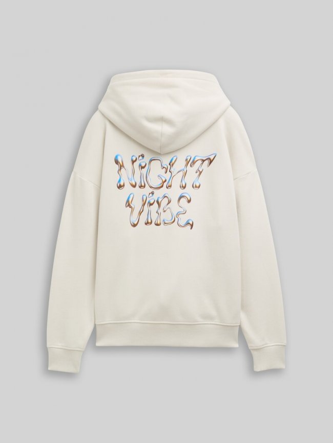 Tom Tailor Oversize Hoodie Sweatshirt mit Rückenprint - Greyish White Tom Tailor Oversize Hoodie Sweatshirt mit Rückenprint - Greyish White