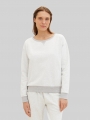 Tom Tailor Loungewear Sweatshirt in Melange Optik - Weiß-mittel-melange
