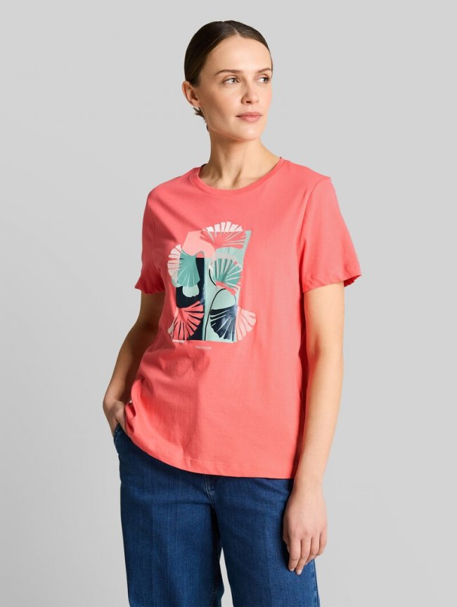 Tom Tailor T-Shirt mit Print - Soft Coral Pink Tom Tailor T-Shirt mit Print - Soft Coral Pink