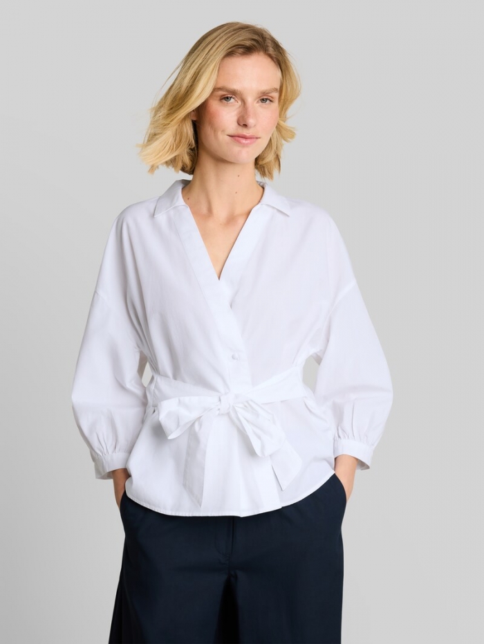 Tom Tailor Loose Fit Wickelbluse - White Tom Tailor Loose Fit Wickelbluse - White