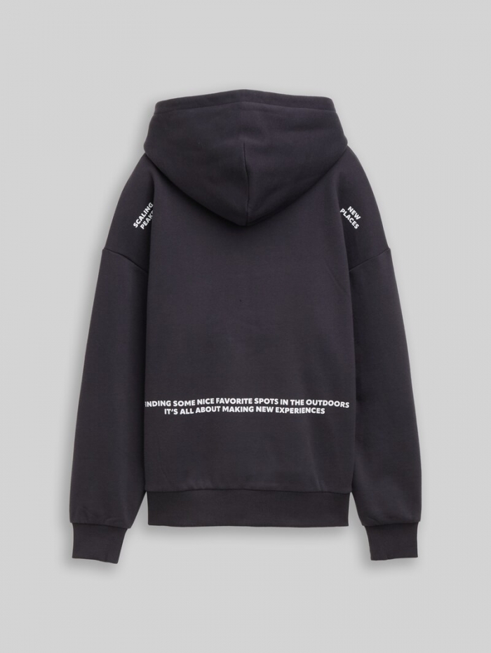 Tom Tailor Oversize Hoodie Sweatshirt mit Print - Coal Grey Tom Tailor Oversize Hoodie Sweatshirt mit Print - Coal Grey
