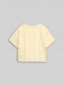 Tom Tailor Cropped T-Shirt mit Glitzer-Print - Light Yellow
