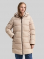 Tom Tailor Puffer-Mantel mit Kapuze - Cashew Beige