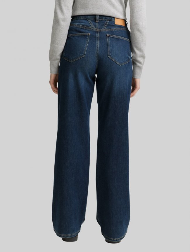 Tom Tailor TTMADINA WIDE Jeans - Used Mid Stone Blue Denim Tom Tailor TTMADINA WIDE Jeans - Used Mid Stone Blue Denim