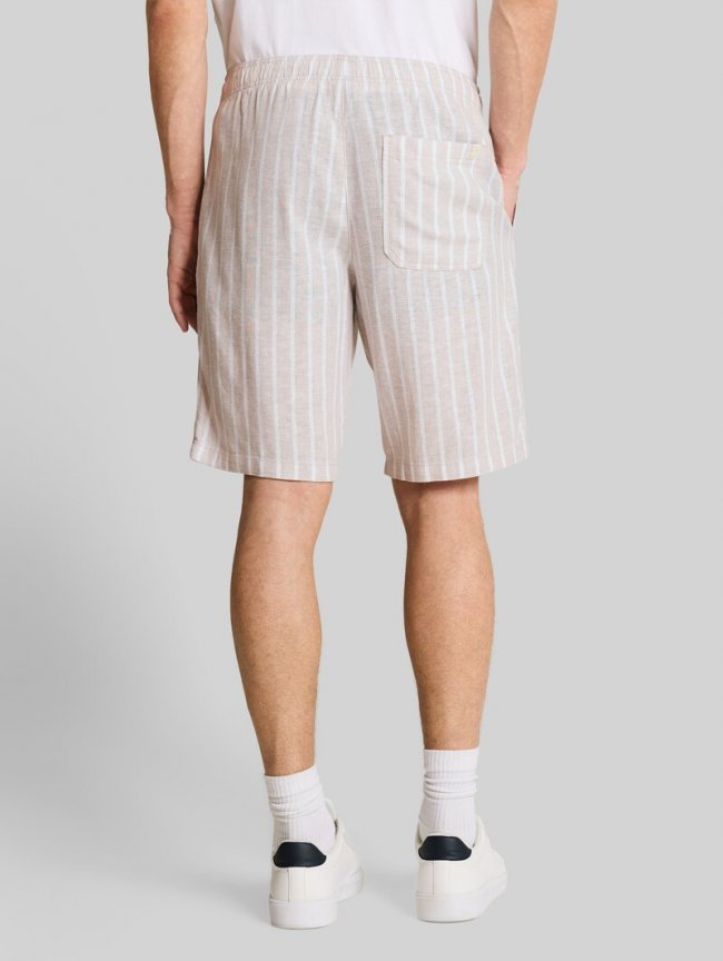 Tom Tailor TTRELAXED Shorts mit Leinenanteil - Muted Grey Stripe Tom Tailor TTRELAXED Shorts mit Leinenanteil - Muted Grey Stripe