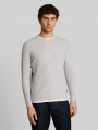 Tom Tailor Strickpullover im 2-in-1-Look - Light Stone Grey Melange
