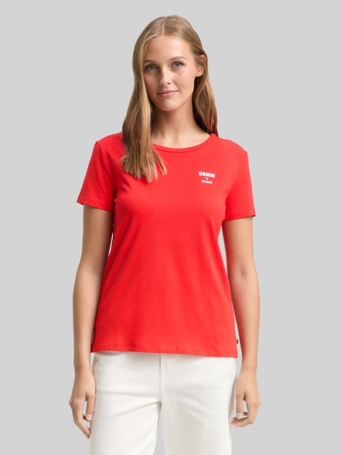 Tom Tailor T-Shirt mit Print - Brilliant Red Tom Tailor T-Shirt mit Print - Brilliant Red