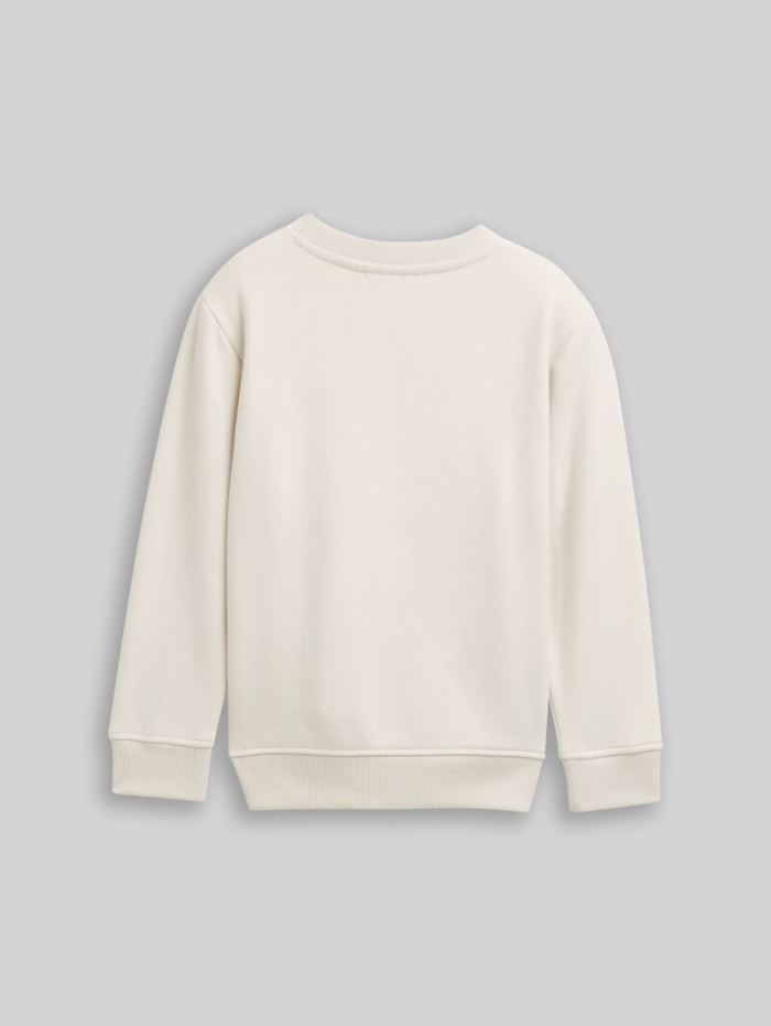 Tom Tailor Basic Sweatshirt mit Print - Greyish White Tom Tailor Basic Sweatshirt mit Print - Greyish White