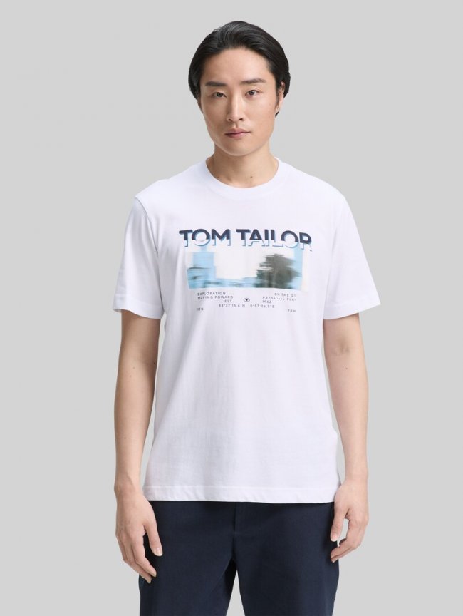 Tom Tailor T-Shirt mit Fotoprint - White Tom Tailor T-Shirt mit Fotoprint - White